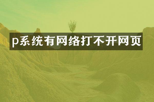 p系统有网络打不开网页