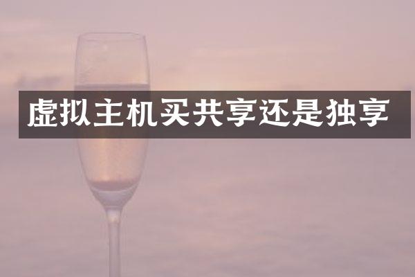 虚拟主机买共享还是独享