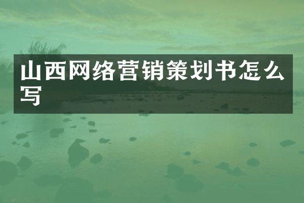 山西网络营销策划书怎么写