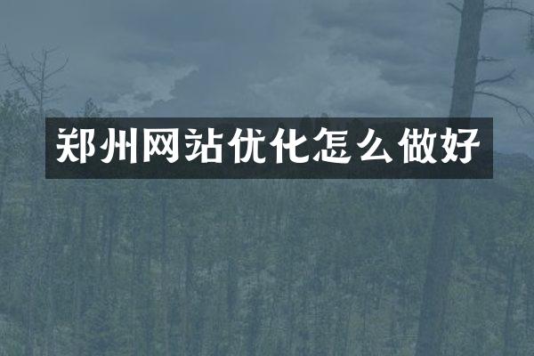 郑州网站优化怎么做好