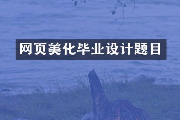 网页美化毕业设计题目