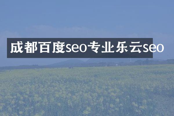 成都百度seo专业乐云seo