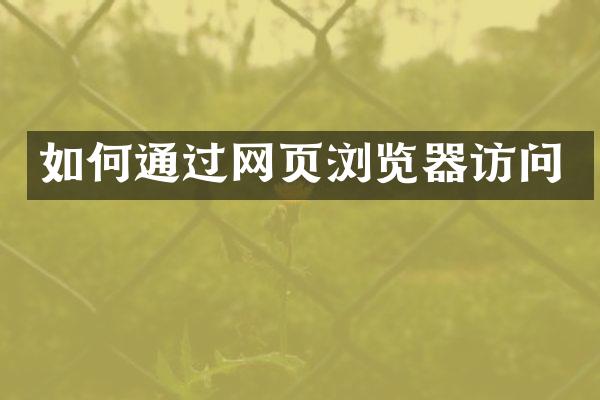 如何通过网页浏览器访问