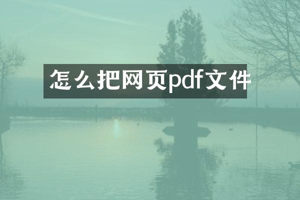怎么把网页pdf文件