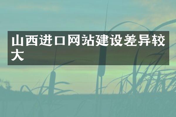 山西进口网站建设差异较大