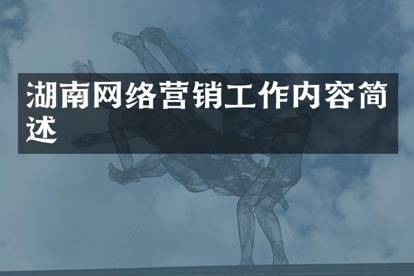 湖南网络营销工作内容简述