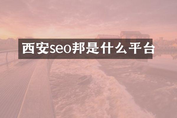 西安seo邦是什么平台