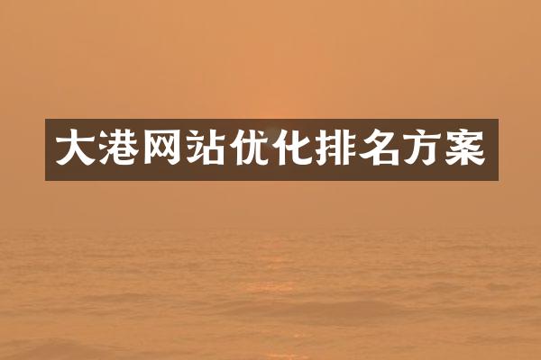 大港网站优化排名方案