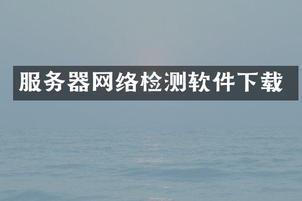服务器网络检测软件下载