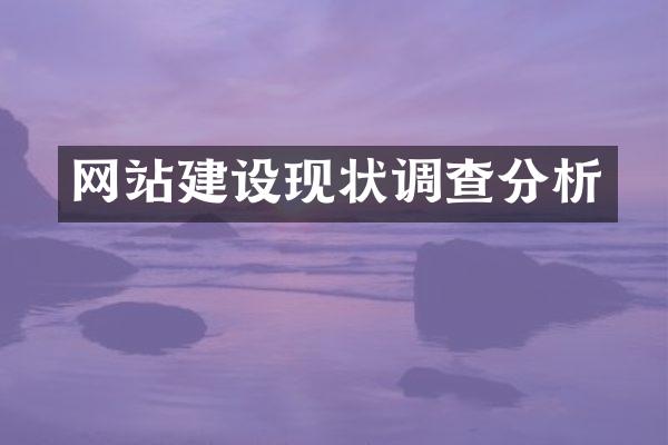 网站建设现状调查分析