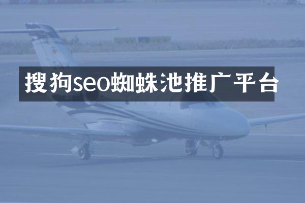 搜狗seo蜘蛛池推广平台