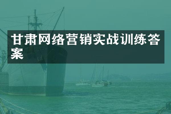 甘肃网络营销实战训练答案