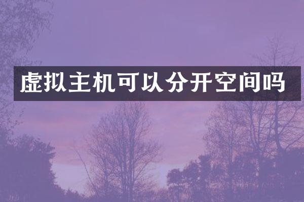 虚拟主机可以分开空间吗