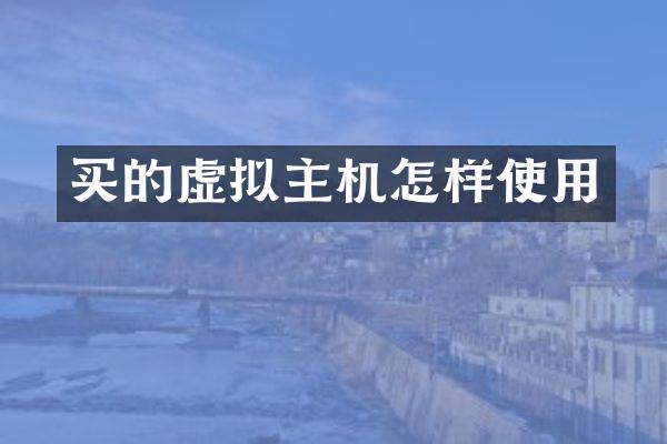 买的虚拟主机怎样使用
