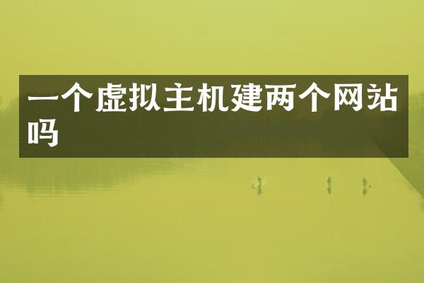 一个虚拟主机建两个网站吗