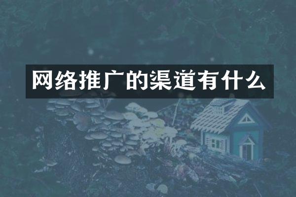 网络推广的渠道有什么