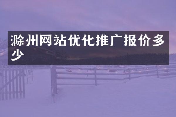 滁州网站优化推广报价多少