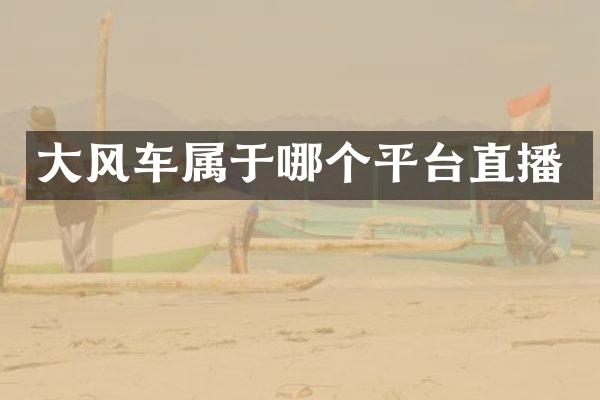 大风车属于哪个平台直播