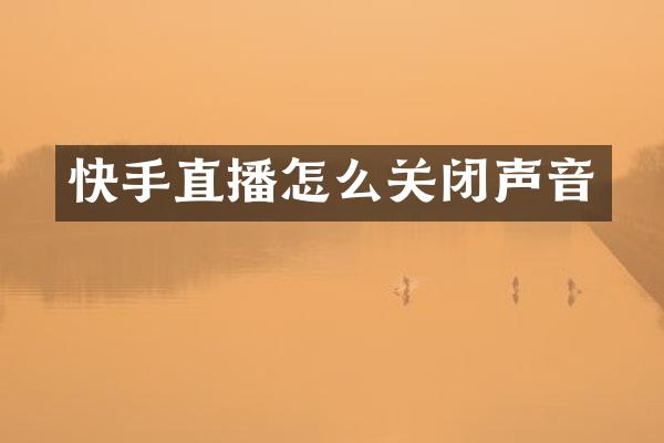 快手直播怎么关闭声音