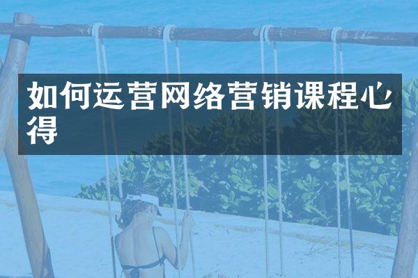 如何运营网络营销课程心得