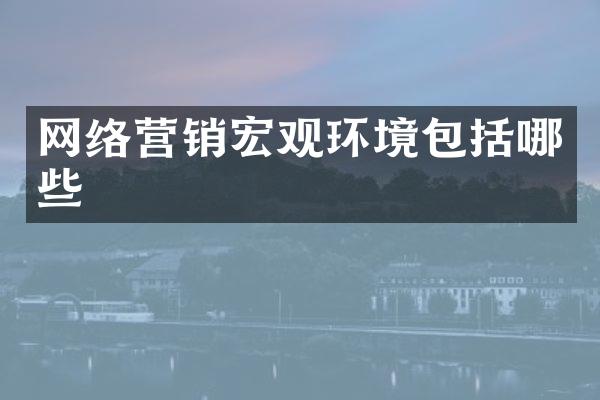 网络营销宏观环境包括哪些