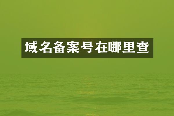域名备案号在哪里查