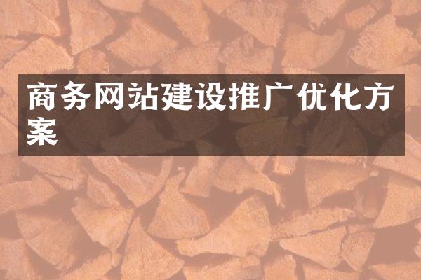 商务网站建设推广优化方案