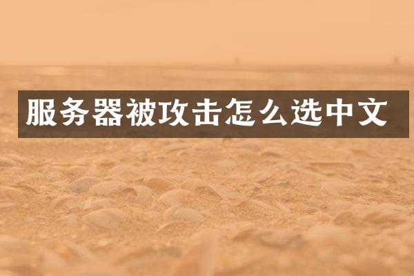 服务器被攻击怎么选中文