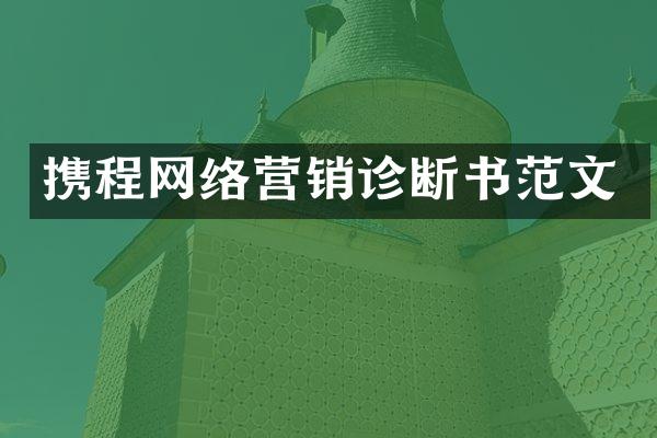 携程网络营销诊断书范文