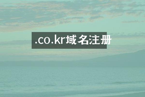 .co.kr域名注册