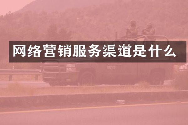 网络营销服务渠道是什么