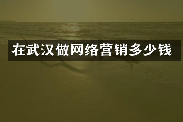 在武汉做网络营销多少钱
