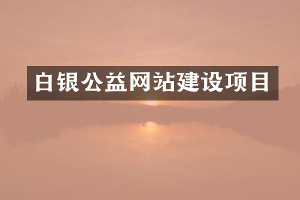 白银公益网站建设项目