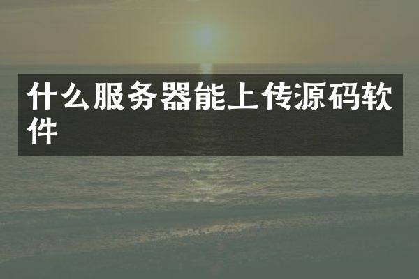 什么服务器能上传源码软件