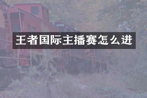 王者国际主播赛怎么进
