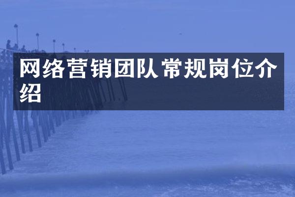 网络营销团队常规岗位介绍