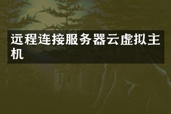 远程连接服务器云虚拟主机