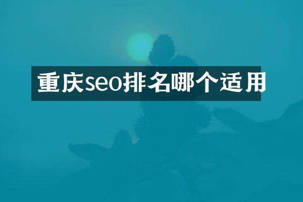 重庆seo排名哪个适用