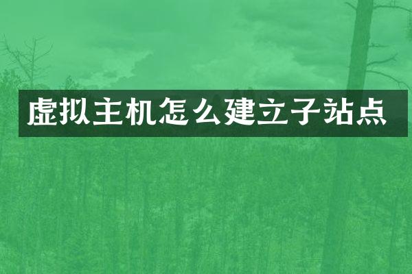 虚拟主机怎么建立子站点