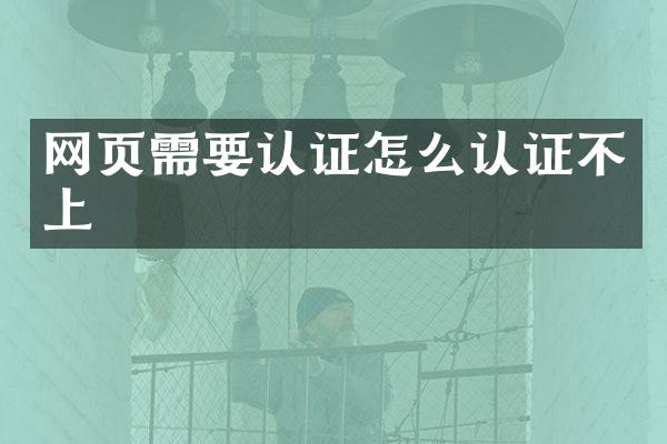 网页需要认证怎么认证不上