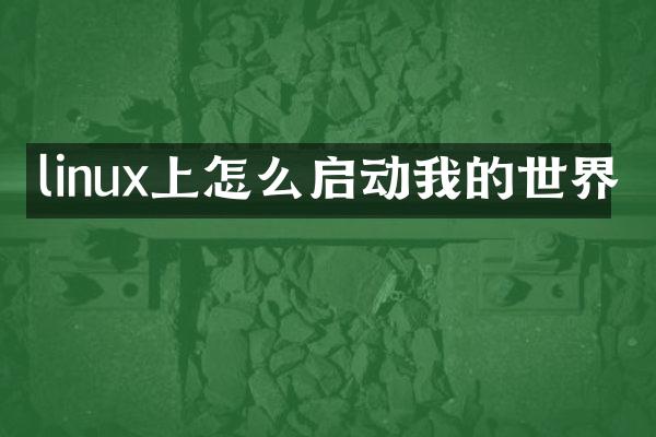 linux上怎么启动我的世界