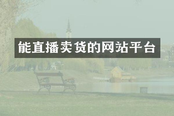 能直播卖货的网站平台