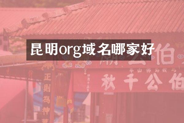 昆明org域名哪家好