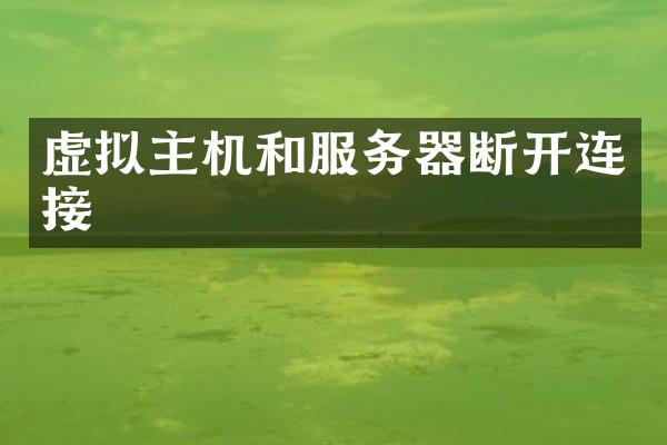 虚拟主机和服务器断开连接