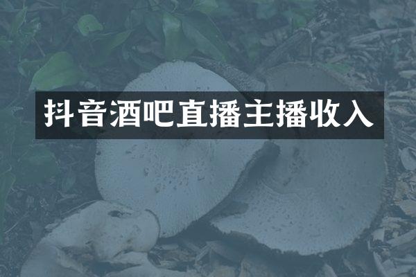 抖音酒吧直播主播收入