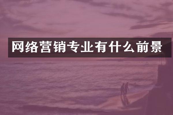 网络营销专业有什么前景