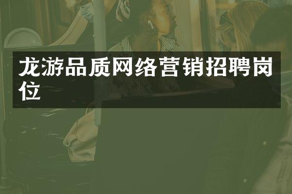 龙游品质网络营销招聘岗位