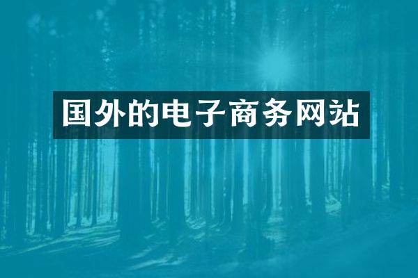 国外的电子商务网站
