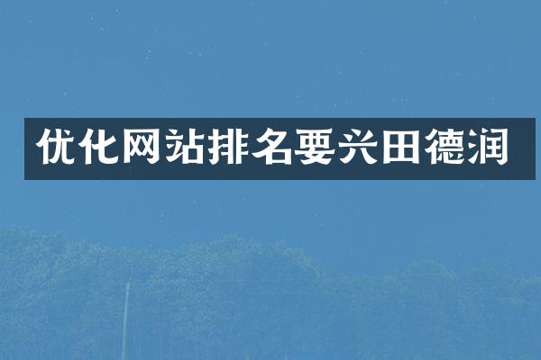 优化网站排名要兴田德润