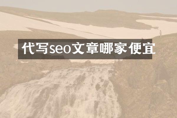 代写seo文章哪家便宜